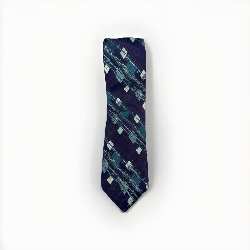 Robert Graham Tie 100% Silk Blue Orange‎